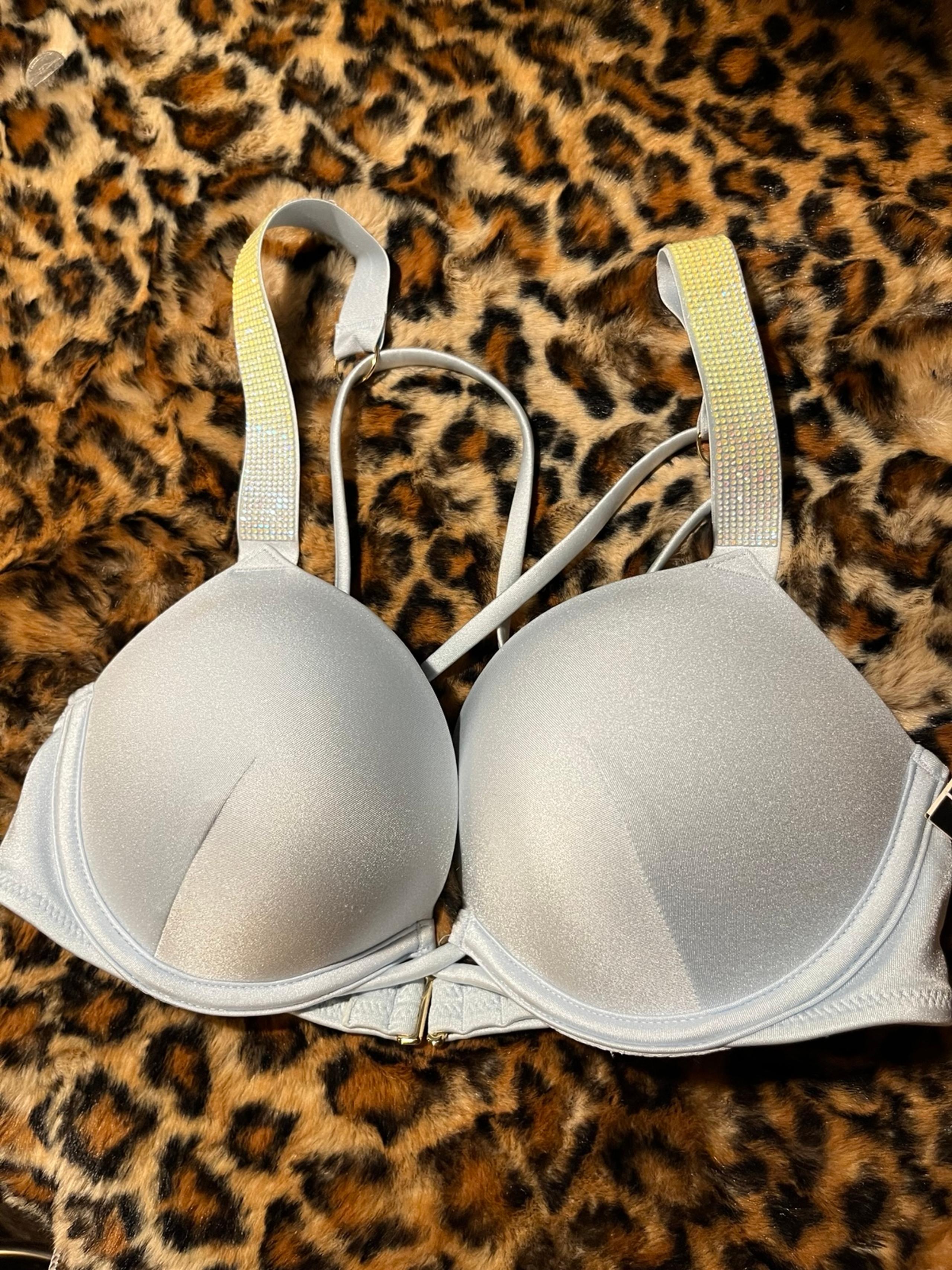 32C NWT Victoria Secret shine strap bombshell bikini swim bathing suit blue top