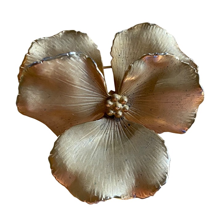 Vintage Giovanni Gold Tone Flower Brooch Pin