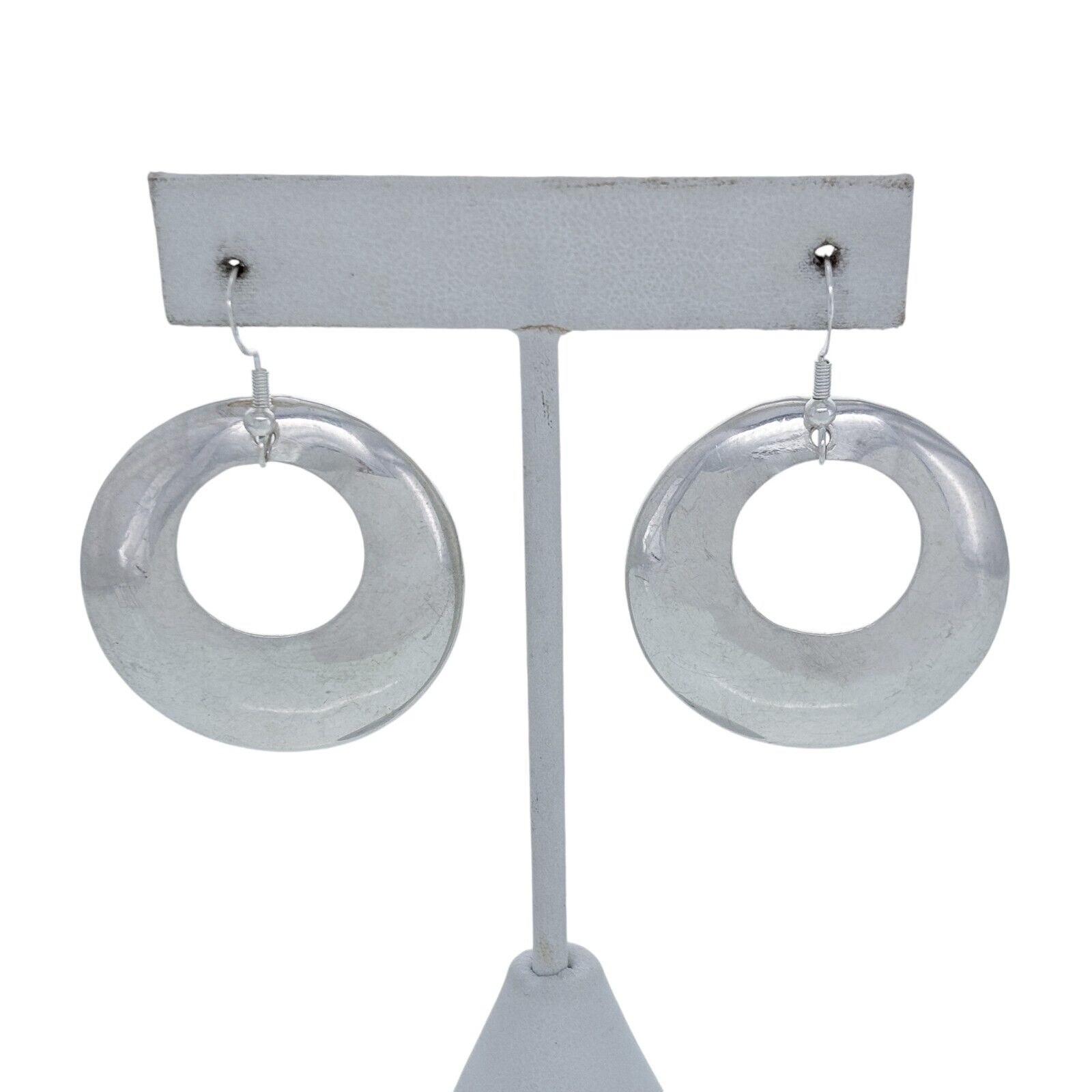 Southwest Sterling Silver 925 Mexico Taxco TCH-09 Open Circle Dangle Earrings