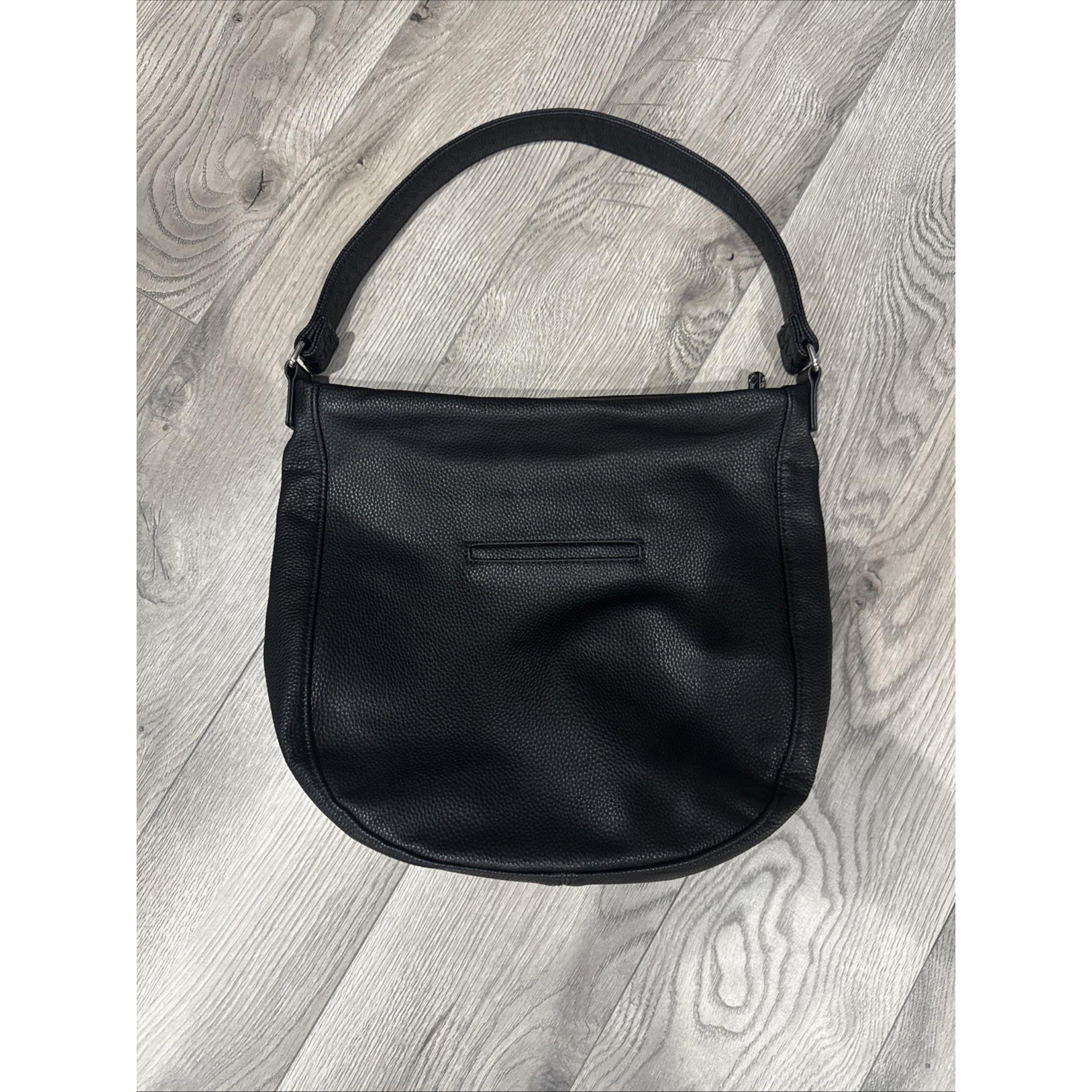 Thirty-One Jewel Black Faux Leather Pebble Purse Shoulder Bag New