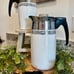 Rare Vintage Corning Ware Platinum Filigree 10 & 6 Cup Electromatic Percolators