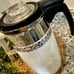 Rare Vintage Corning Ware Platinum Filigree 10 & 6 Cup Electromatic Percolators