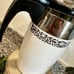 Rare Vintage Corning Ware Platinum Filigree 10 & 6 Cup Electromatic Percolators