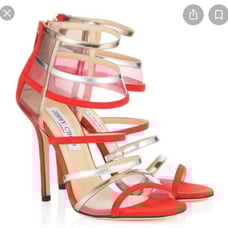 Jimmy Choo Maitai Orange Suede Sandals