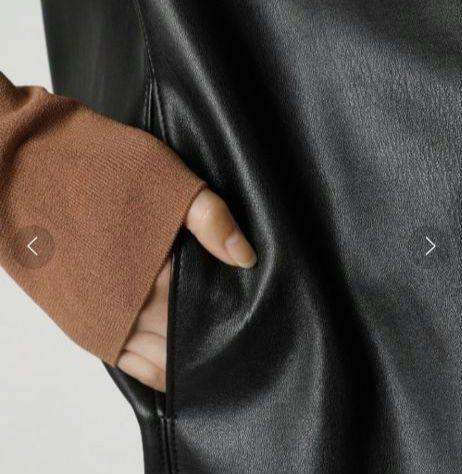 LE CIEL BLEU fake leather gilet dress