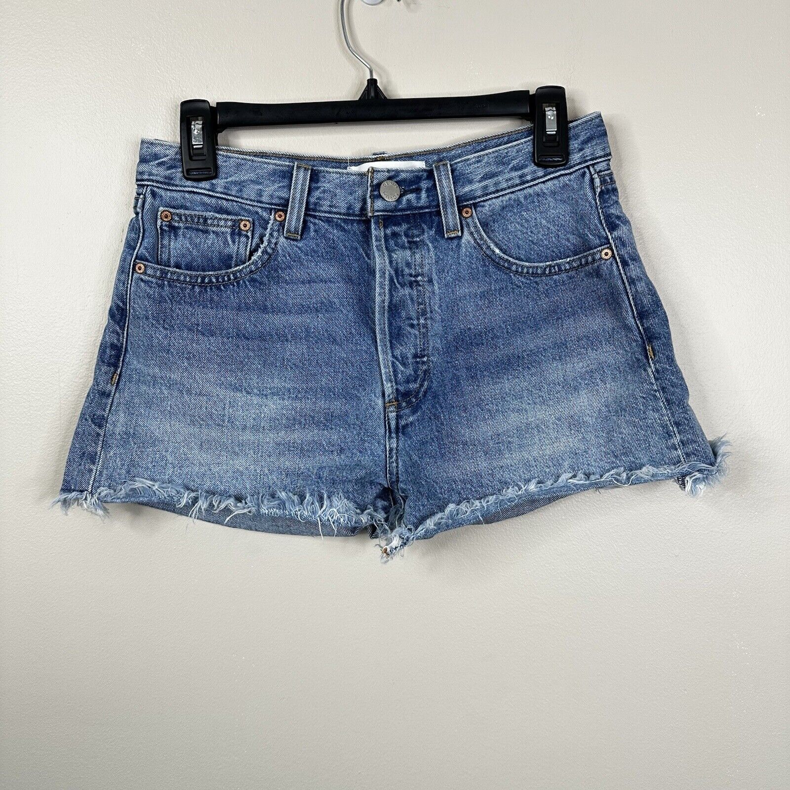 Aritzia Denim Forum The Ex Boyfriend Short 25 Blue Denim Cut Off Organic Cotton
