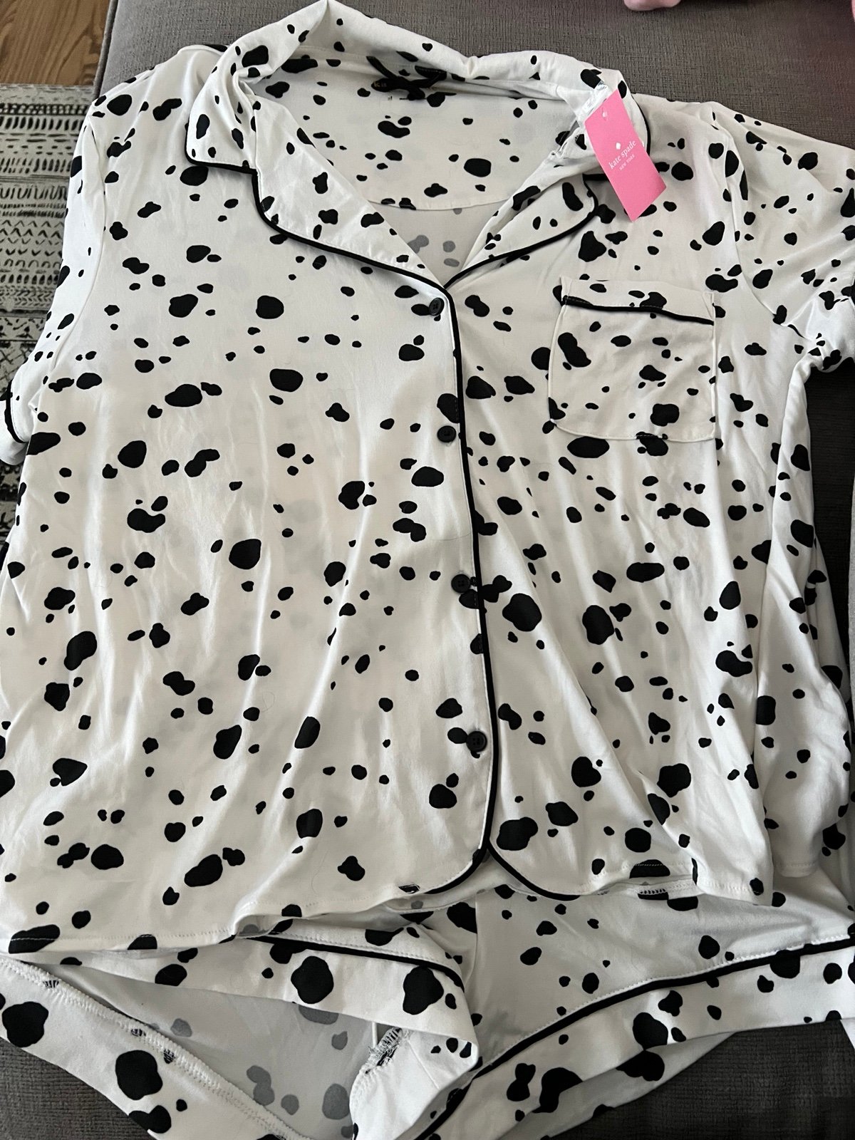 Kate spade Dalmatian spotted NWT xl with eye mask