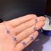 Dainty Blue Sapphire Floral Chain Bracelet, Natural Sapphire Chain Bracelet
