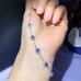 Dainty Blue Sapphire Floral Chain Bracelet, Natural Sapphire Chain Bracelet