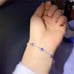 Dainty Blue Sapphire Floral Chain Bracelet, Natural Sapphire Chain Bracelet