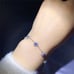 Dainty Blue Sapphire Floral Chain Bracelet, Natural Sapphire Chain Bracelet
