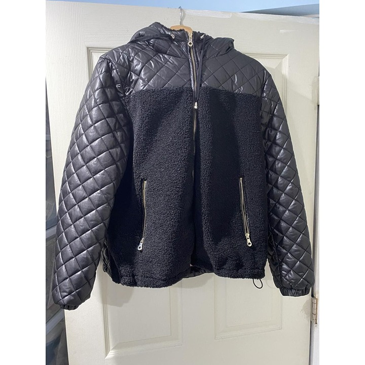 Kate Spade Water Resistant Diamond Quilted Jacket in Black