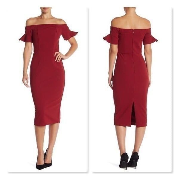 Lumiere Off-the-Shoulder Midi Dress XL