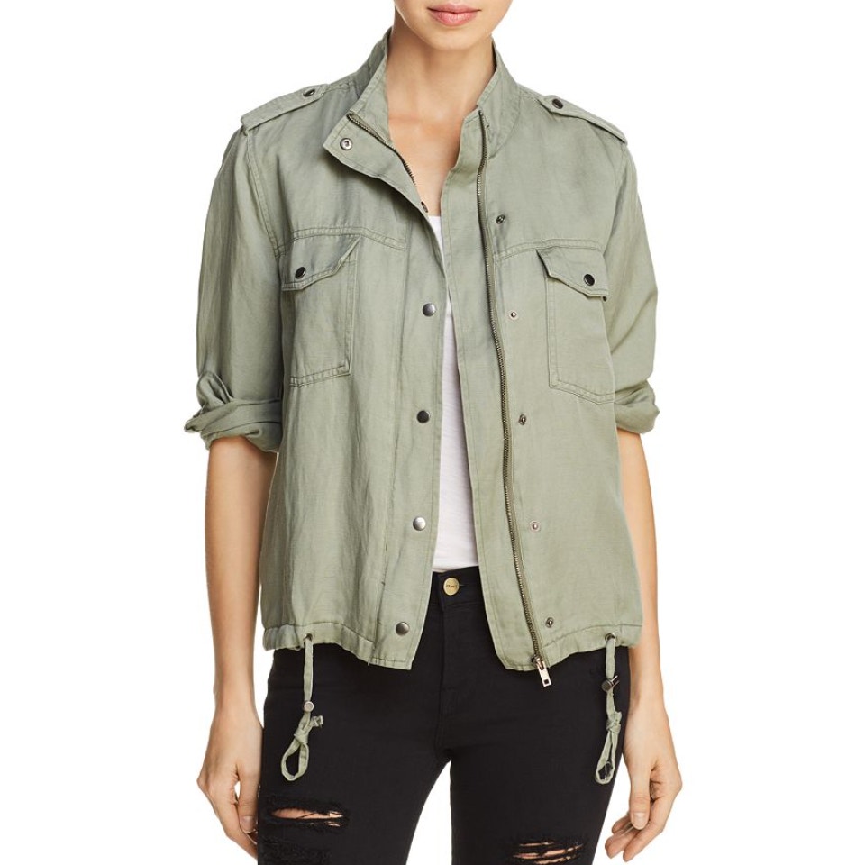 RAILS Sage Green Collins Military Inspired Jacket Transitional Snap Up Cargo M