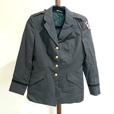 1982 RI Army National Guard Serge AG-344 Army Green Uniform Dress Coat Women 14R