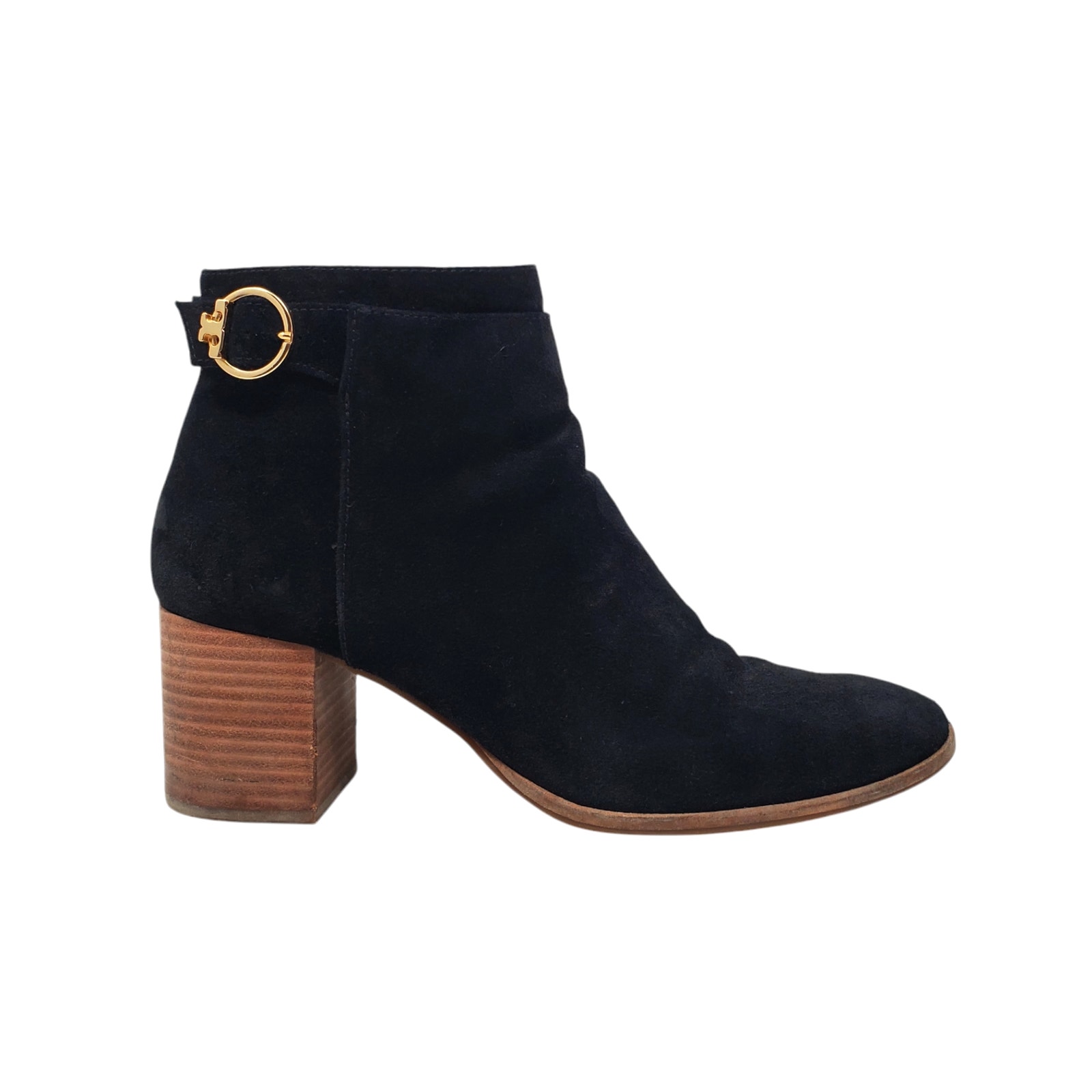 Tory Burch Sofia 65MM Suede Ankle Booties Leather Perfect Black 50895 Size 9