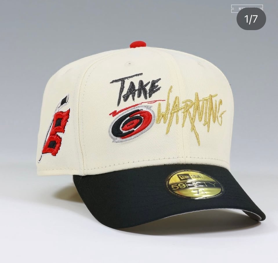 Myfitteds carolina hurricanes take warning new era fitted size 7 1/2