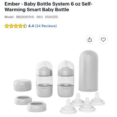 Brand NEW*EMBER Self Warming Smart Baby Bottle