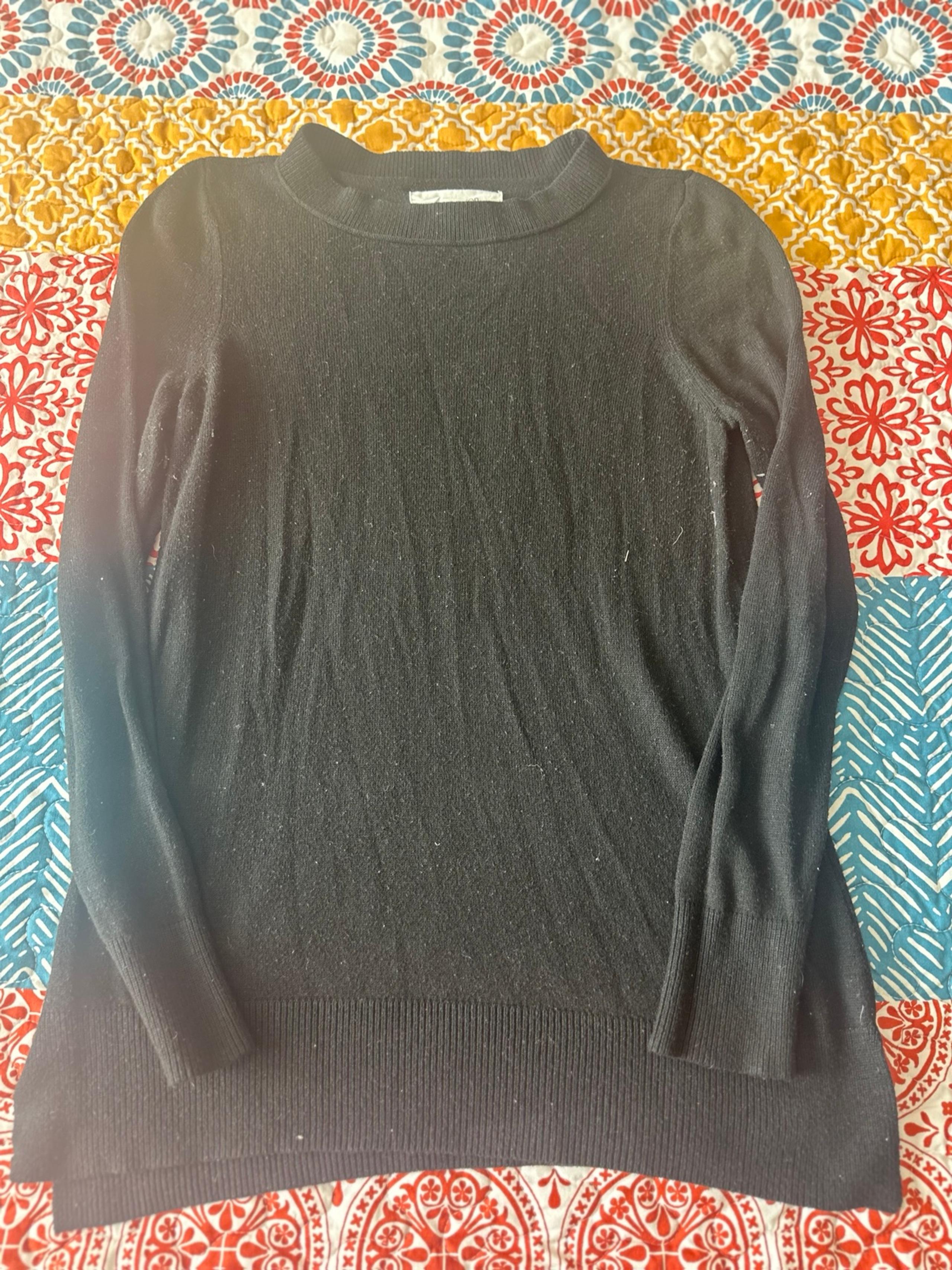 WORKSHOP WOMEN CASUAL LOUNGE LONG SLEEVE BLACK SHIRT SMALL S