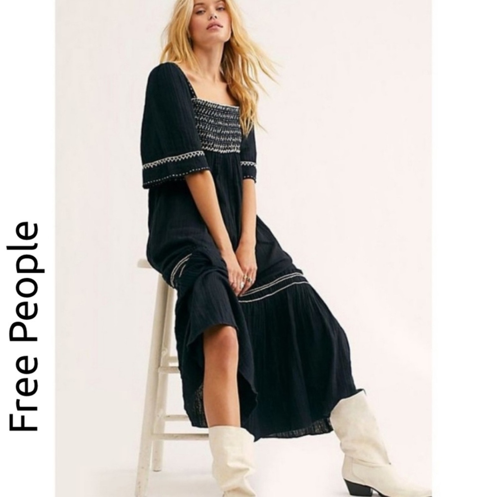 Free People Black I’m The One Maxi Dress