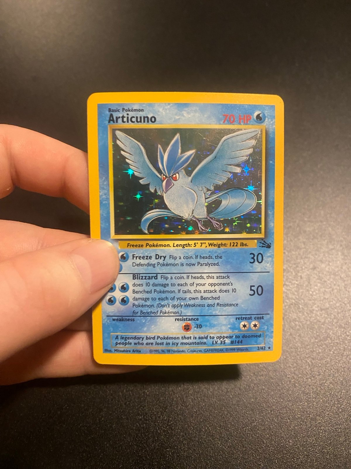 Articuno Fossil Holographic Pokemon Card