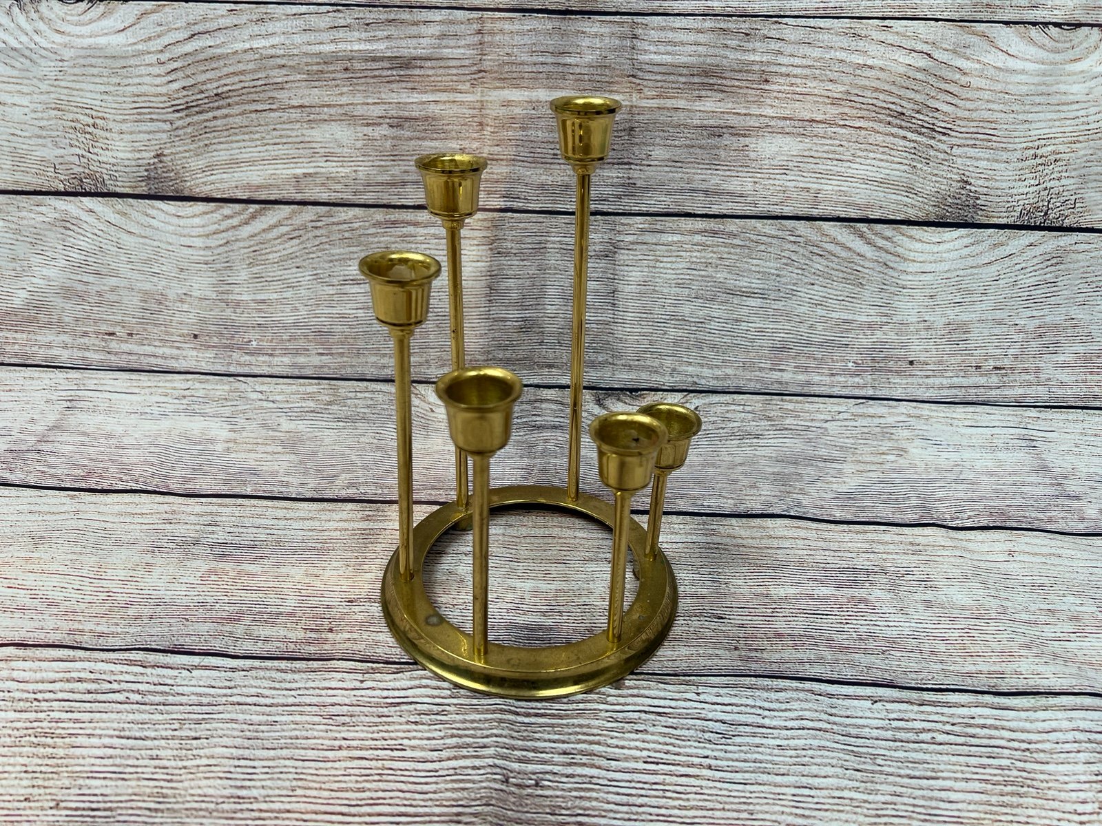 Vintage Brass Round Ascending/Graduated Brass Candlestick Holder
