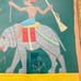 Vintage Egyptian framed appliqué wall hanging elephant