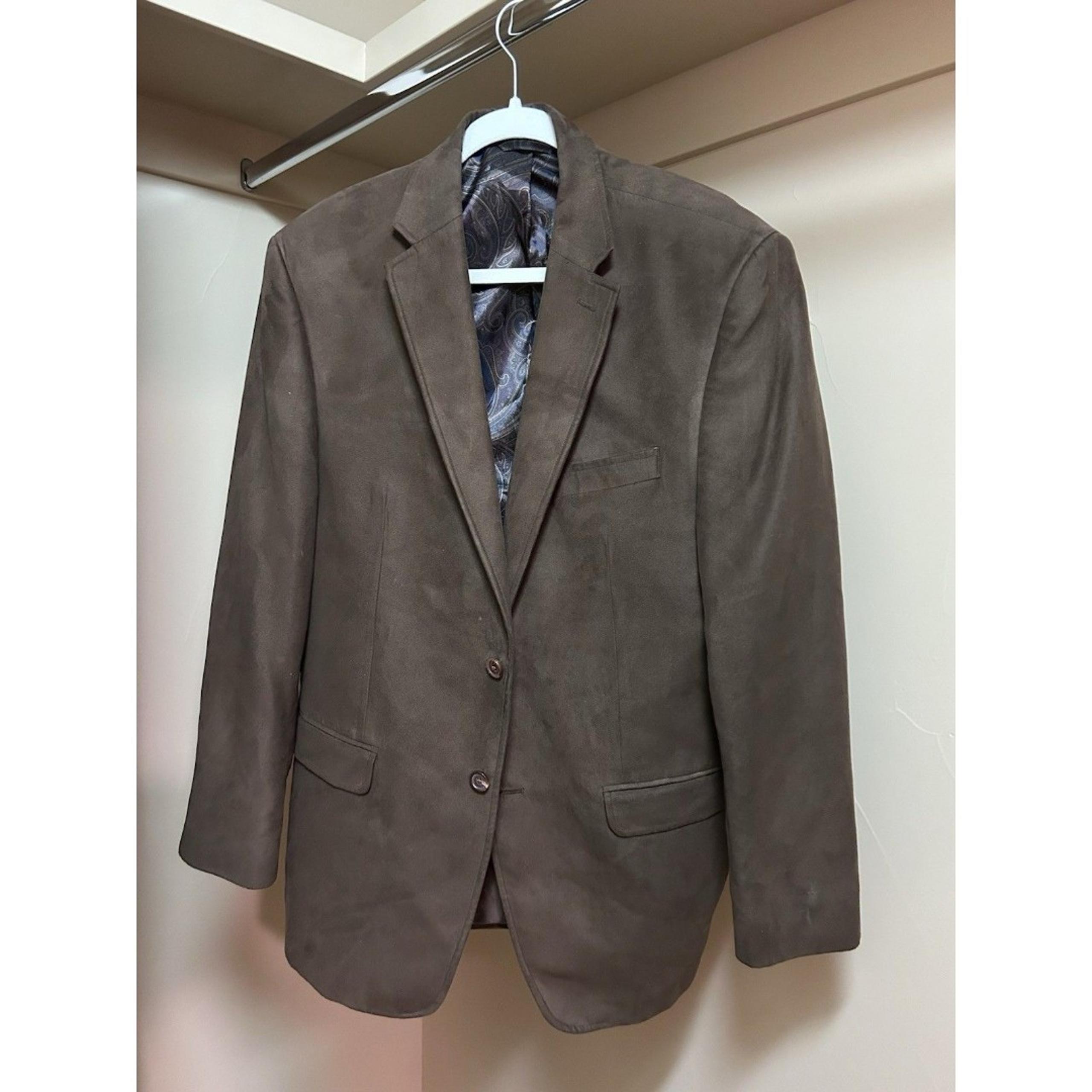 Lauren Ralph Lauren Blazer Mens 42 R Brown Micro Faux Suede Sports Coat