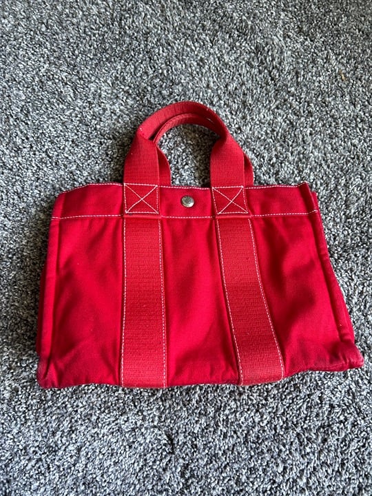 Authentic Hermes Red Tote Bag