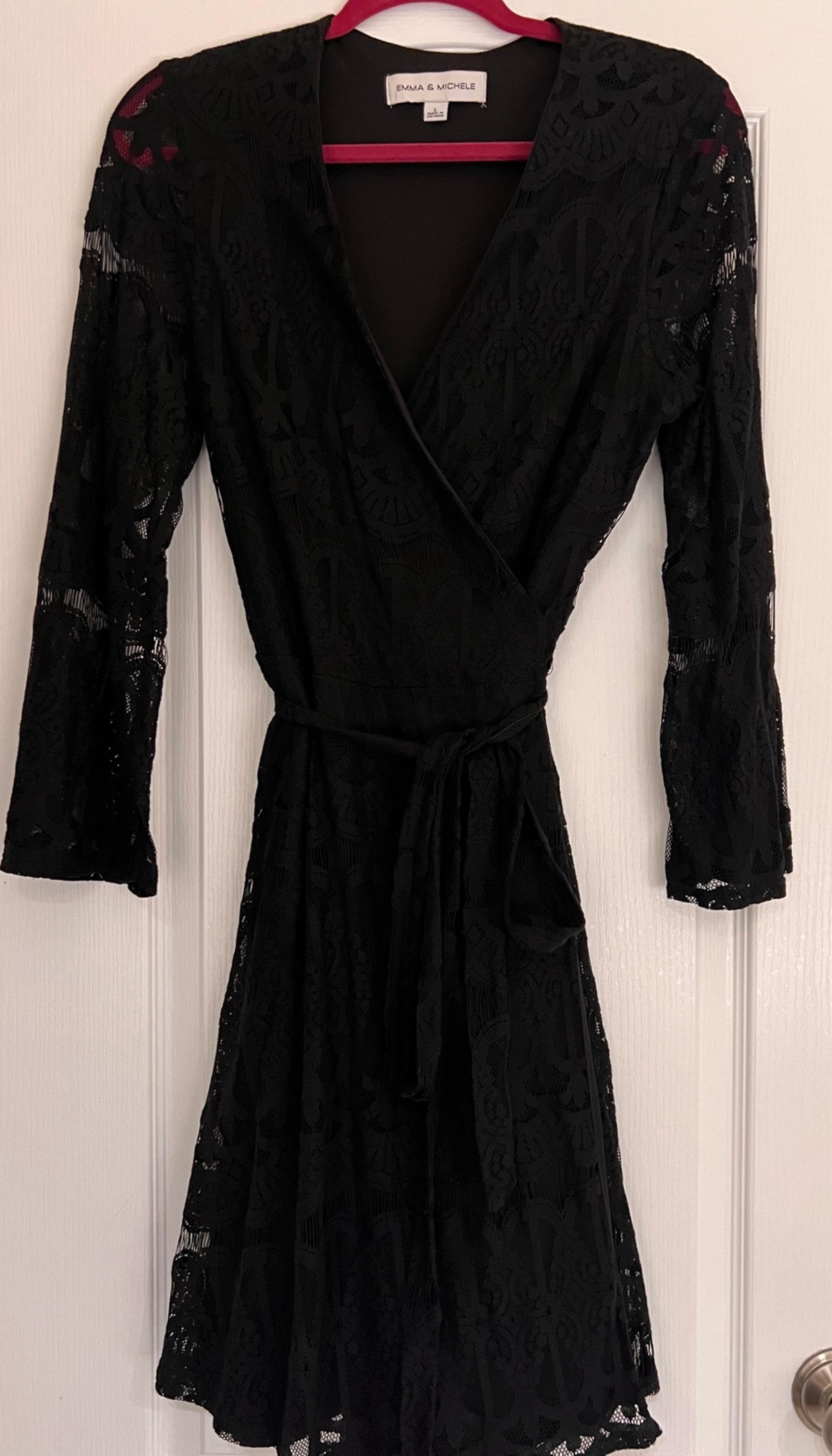 Wraparound Black Lace dress size L