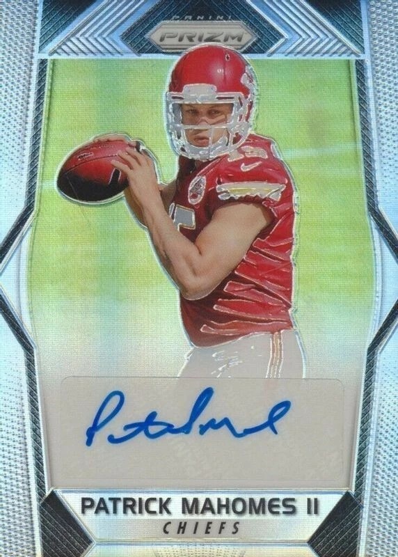 NFL HOT PACK GUARANTEED AUTO OR RELIC + 5 ROOKIES. PATRICK MAHOMES RC AUTO PRIZM