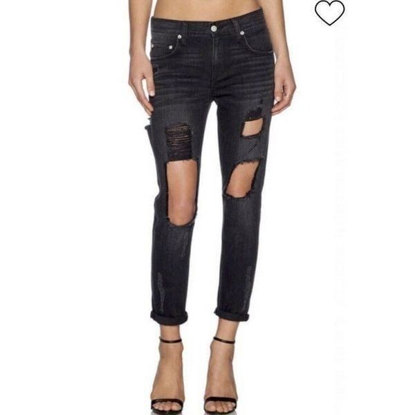 Lovers and Friends Women's Ezra Distressed Jeans in Gramercy Black Size 26