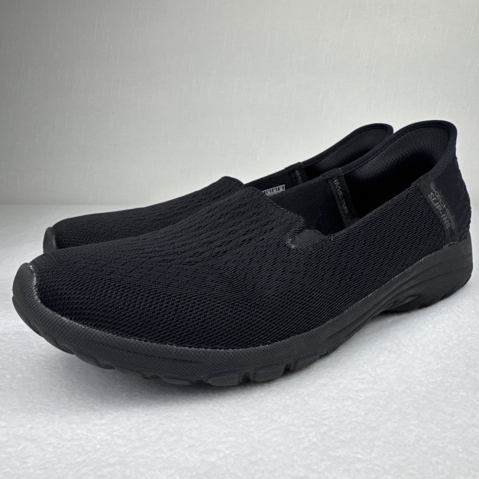 Skechers Reggae Fest 2.0 Guiding Light Slip-Ins Black Comfort Shoe Womens Size 9