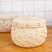 12.Beige Color Line With Lid Round Basket/Woven Storage Basket With Lid Toy Bask