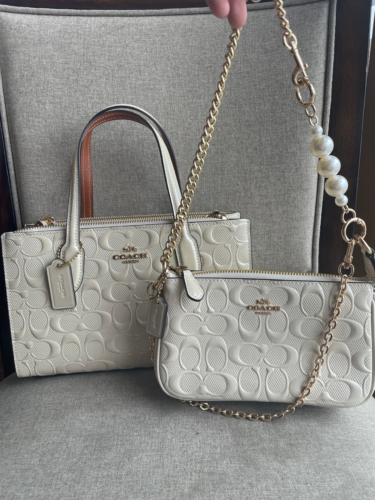 NWT！2PCS COACH NINA SMALL TOTE BAG IN SIGNATURE LEATHER (CT854) and NOLITA 19