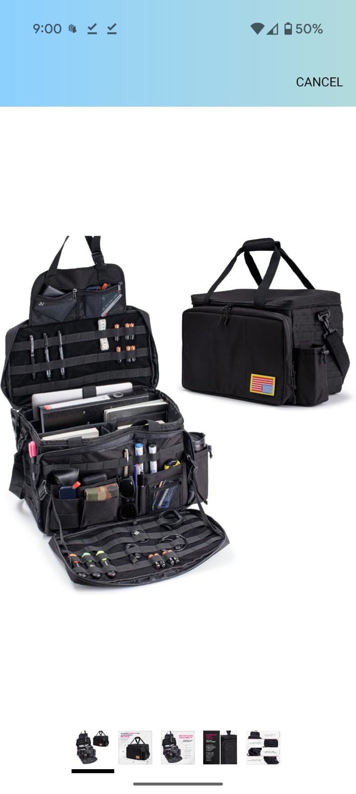 Car Front Seat Organizer with Cup Holders, Water Resistant Police Gear Duty Bag