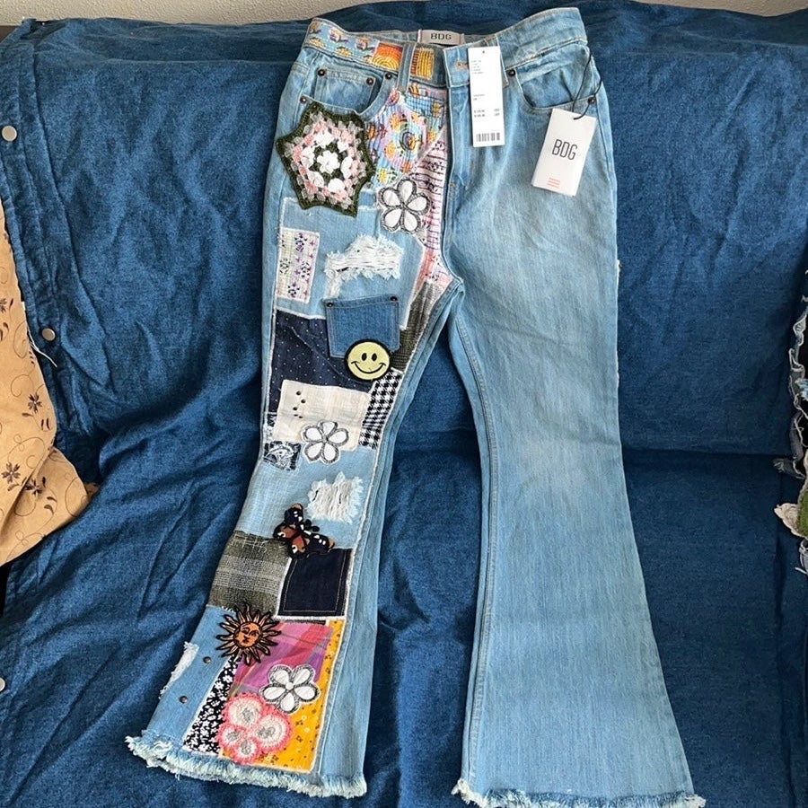Urban Outfitters BDG flare wide leg design jeans sz 24 NWT