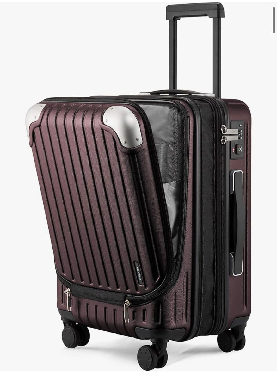 NEW Level8 Grace Carry On Luggage Airline Approved 20 Inch Expandable Hardshell