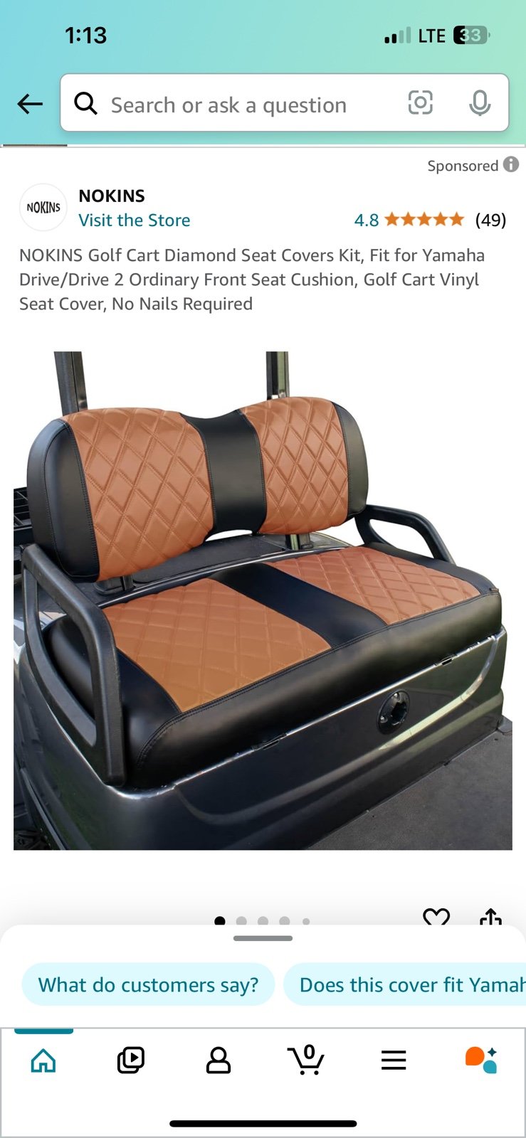 Golf seat cover