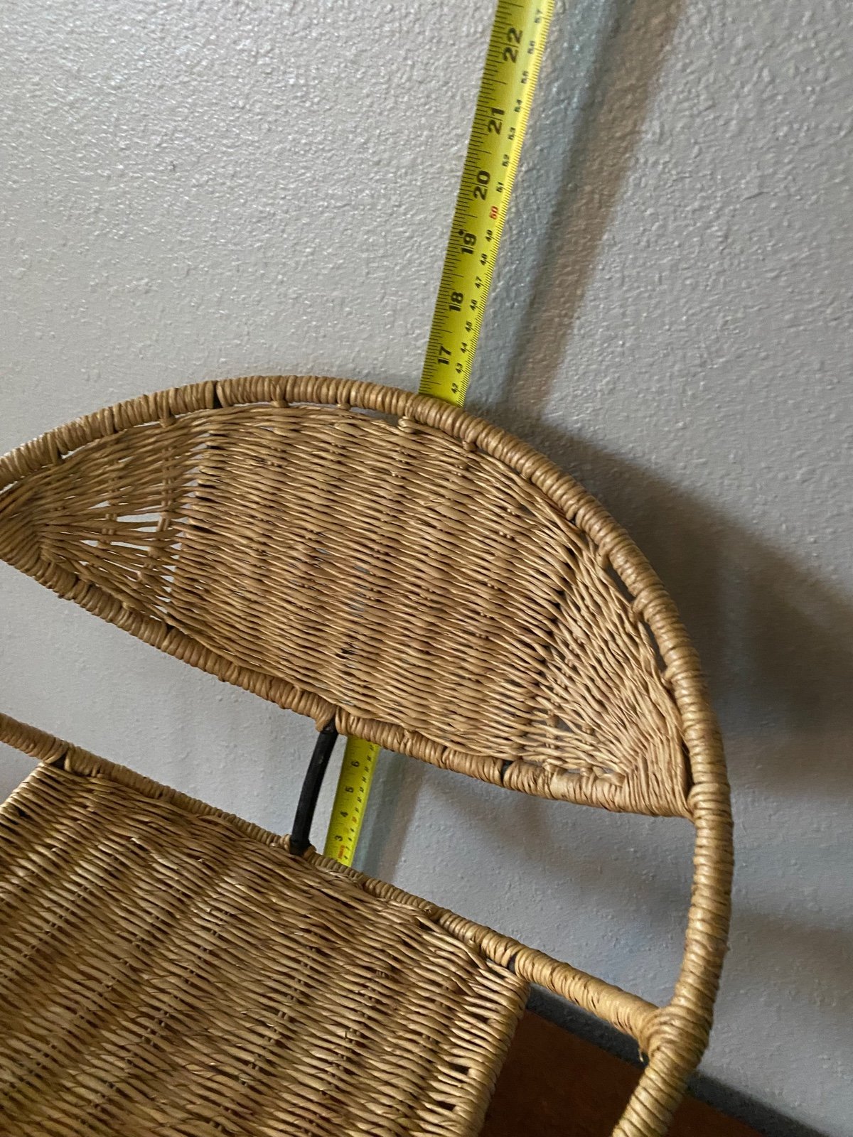 Store Mid century rattan chair with iron legs for kids toddlers