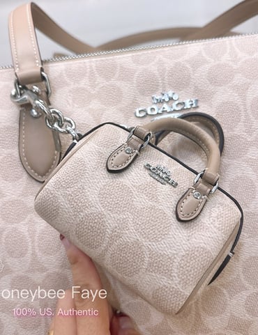 Coach Mini Rowan Bag Charm In Signature Canvas