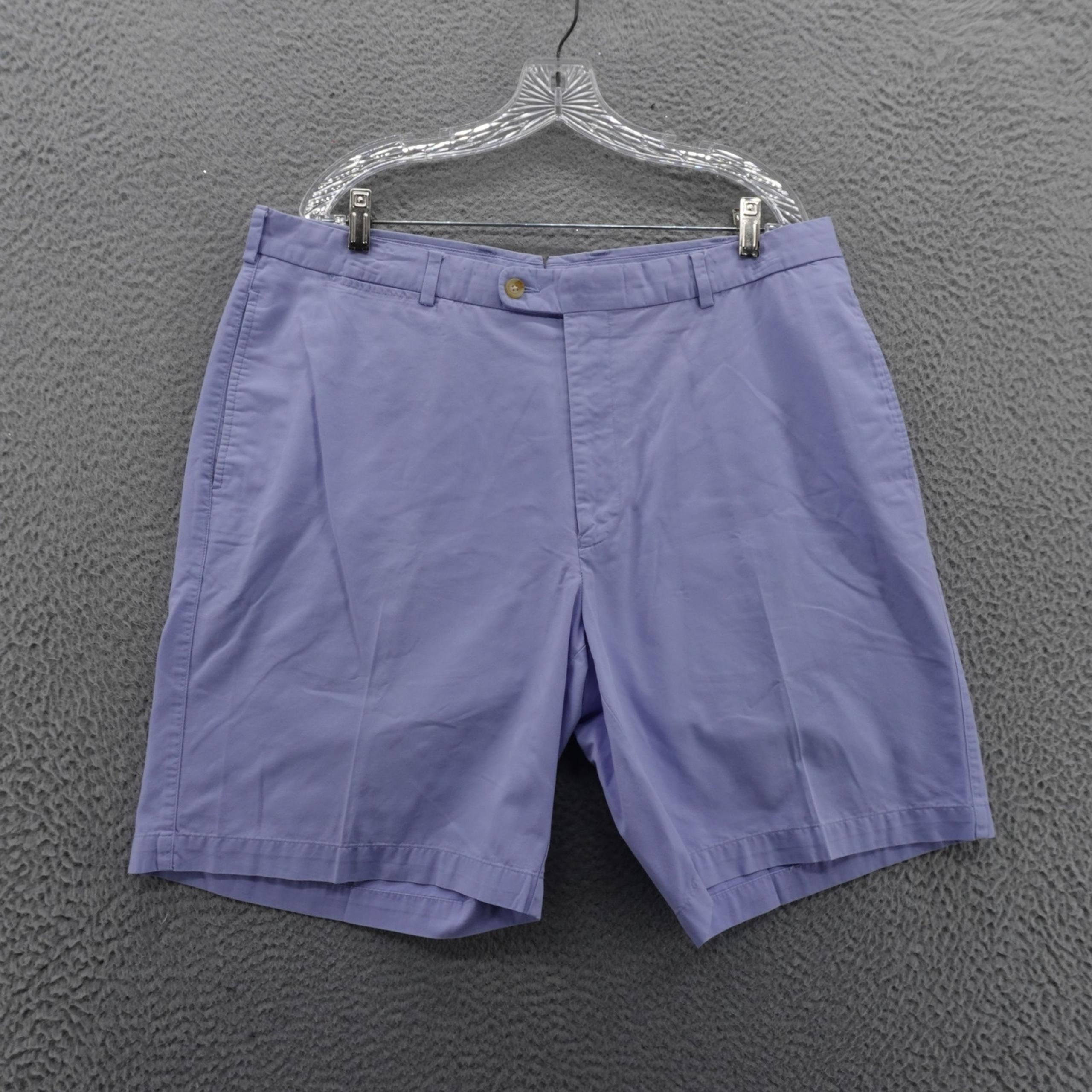 Peter Millar Chino Shorts Size 38 Blue Mens Casual Cotton Flat Front 9" Inseam