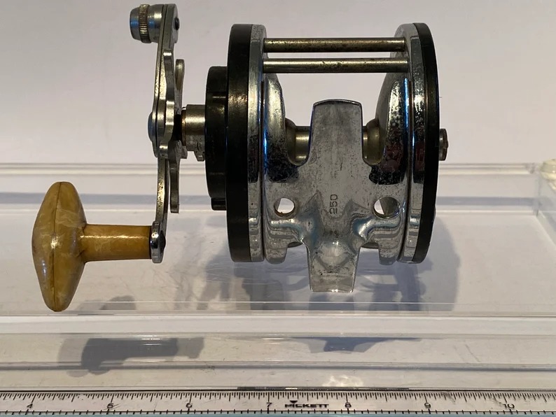 SALE! Vintage Fishing Reel J C Higgins Sears Roebuck Metal Spool 1950s 1960s Fis