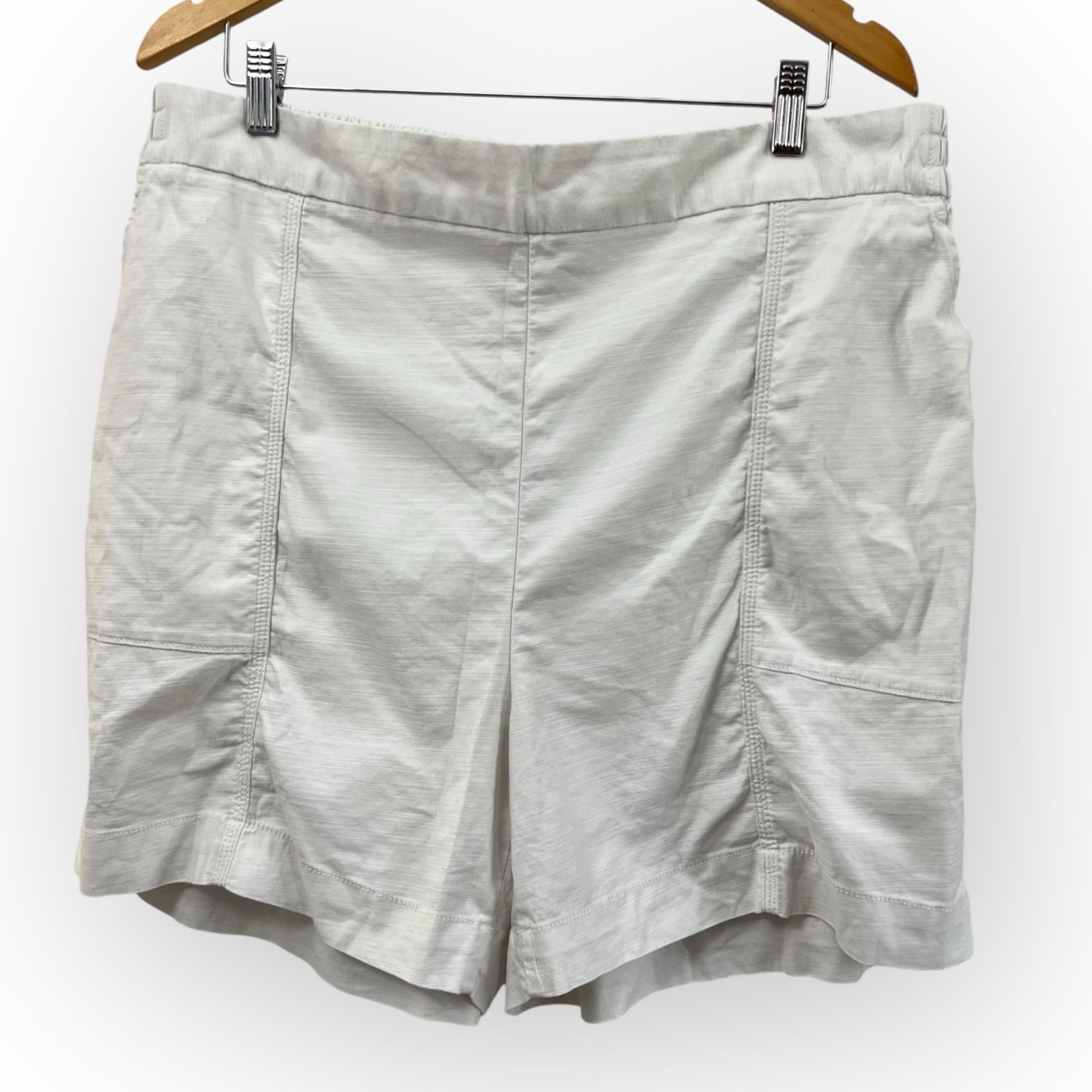 NEW Lane Bryant Womens 14/16 1X Shorts Slub Pull On Elastic White Cotton Tencel