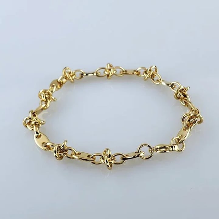 8.5 Mens 14K Gold Chain Link Style Bracelet Guys NEW 14 Karat Silver Jewelry