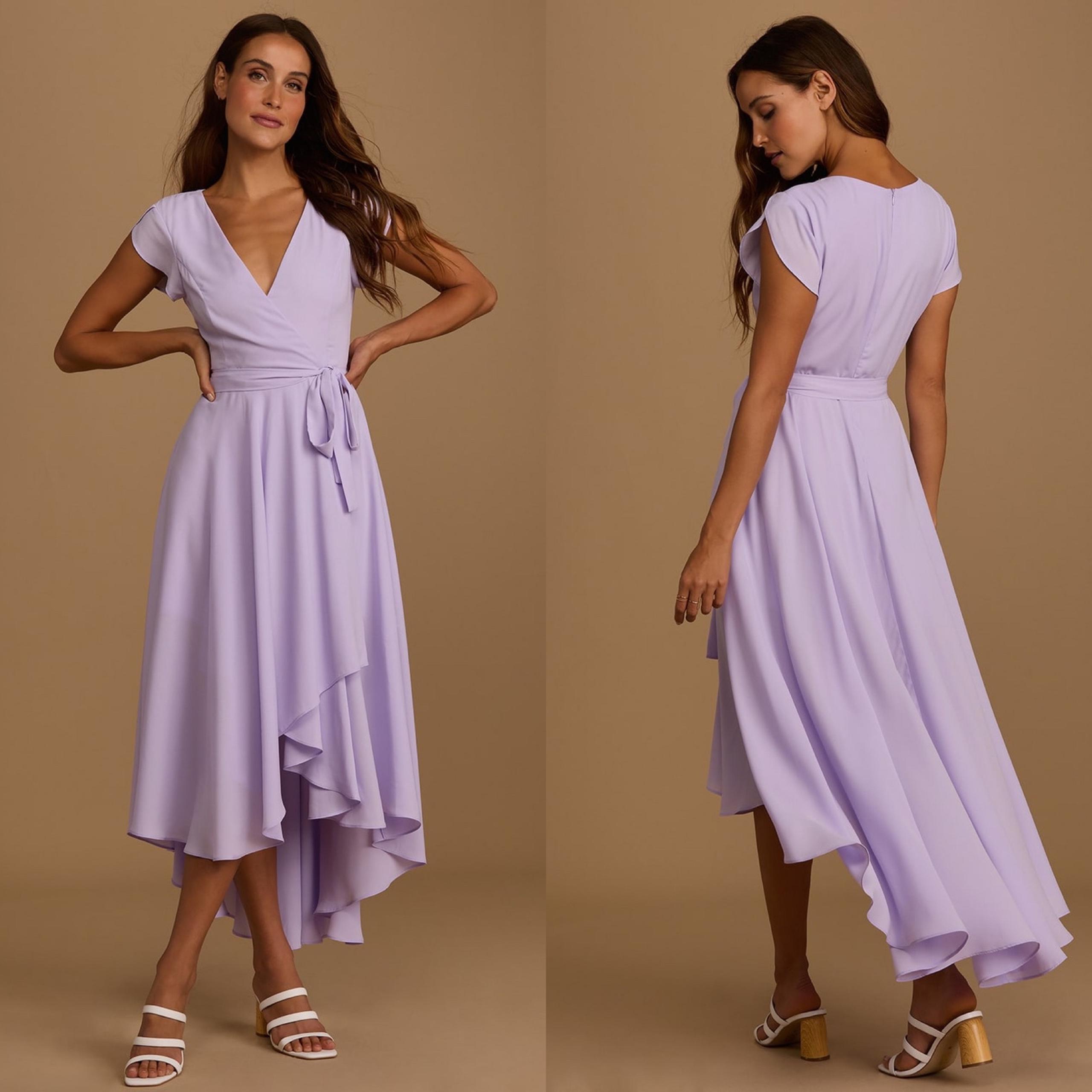 Lulus | French Countryside Lavender High-Low Dress