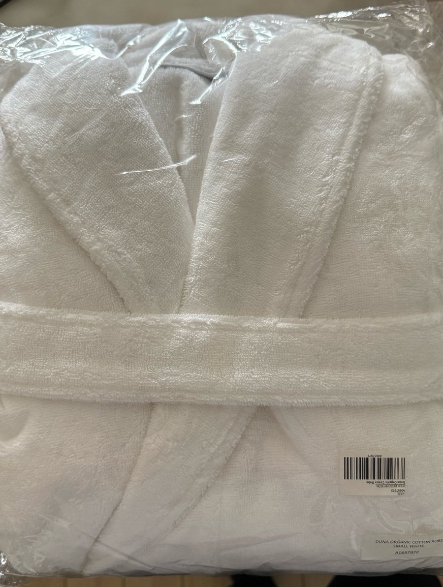 DUNA organic cotton robe small white
