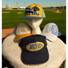 Lot Of 4 UCLA Bruins Stitched Bruins Bear Blue Fitted + Snapback Hats Vtg