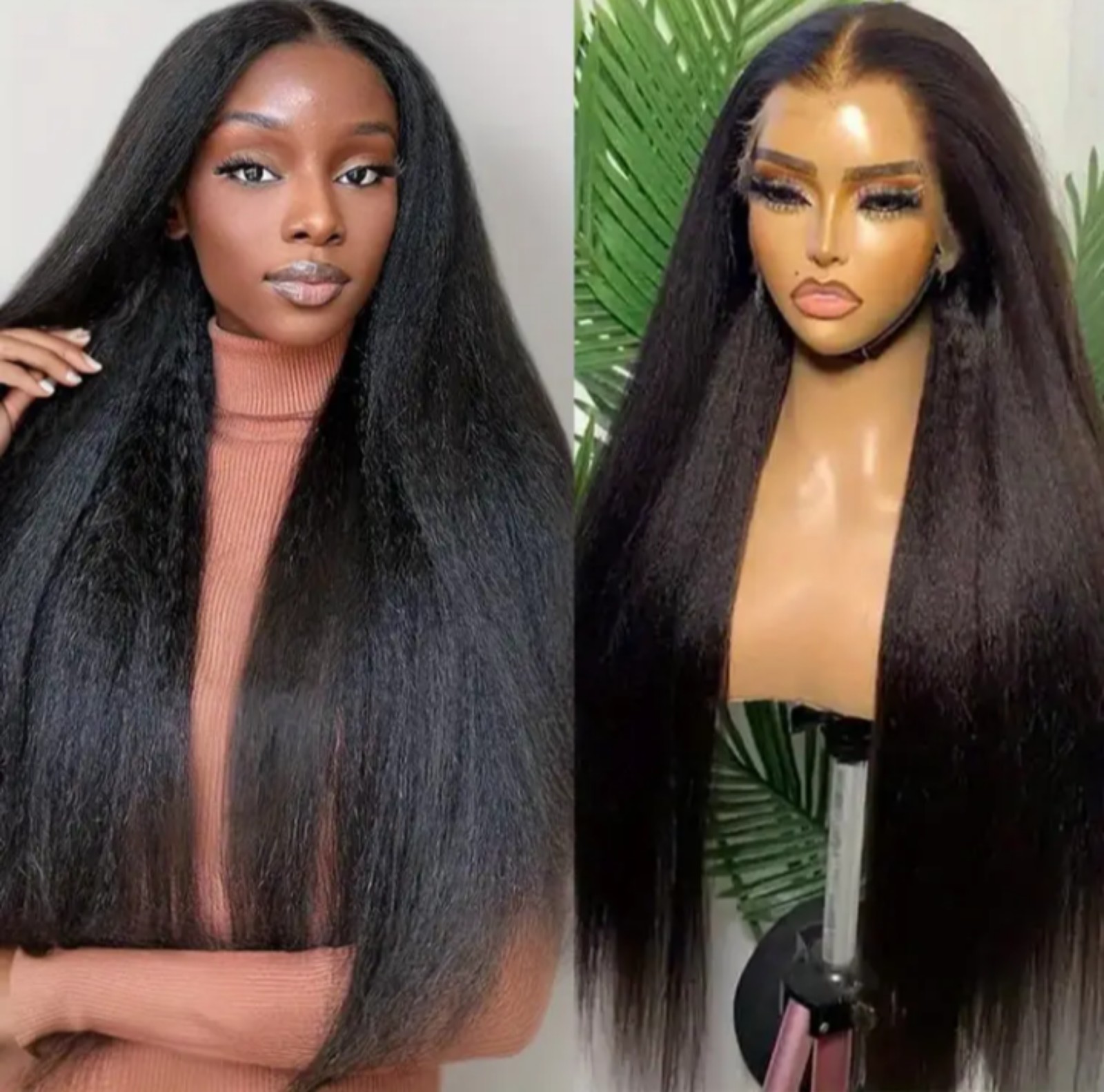 24 Inch 12A Kinky Edge Hairline 13x4 Lace Front Wig