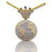 14K White Gold Finish King of The World - Free 24 x 3mm Rope Chain.